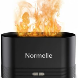 Flame Essential Oil Diffuser 180ml, Ultrasonic Aroma Diffuser and Air Humidifier with Auto-Off, LED Flame Effect Light, Quiet Aromatherapy Diffuser for Home, Bedroom, Yoga, Office, Meditation