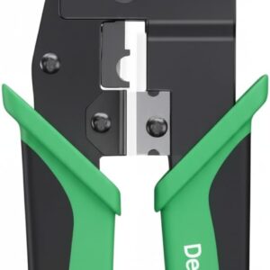 Dual‑Interface Crimping Pliers – RJ45 (Ethernet) & RJ11/RJ12 (Telephone) – Stripping, Cutting & Crimping All-in-One Tool for Cat5/Cat6 Cables