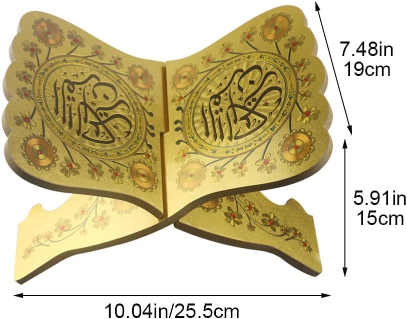 Wooden Religious Book Stand, Foldable Holy Book Holder with Engraved Design, Tabletop Display for Reading, Prayer & Home Decor - Image 2