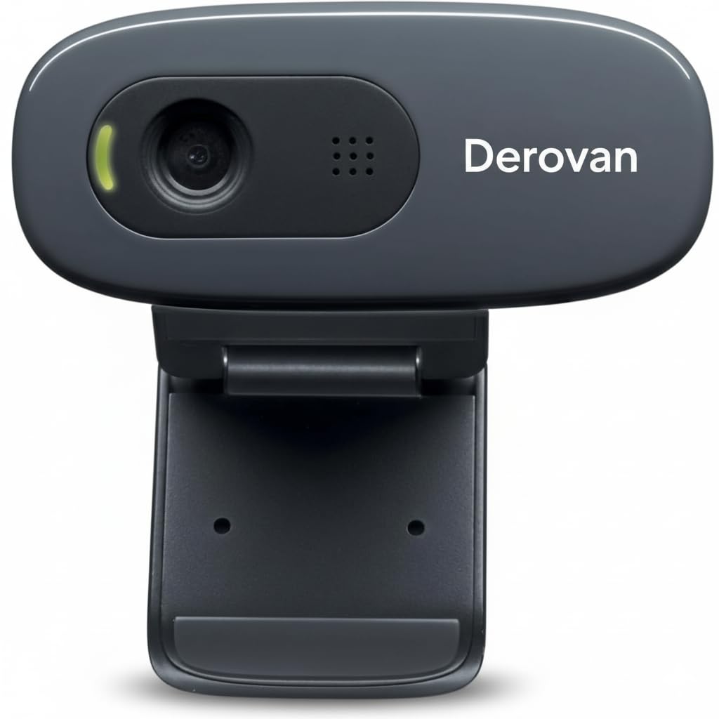D270 HD Webcam (720p) – USB‑A Plug‑and‑Play with Noise‑Reducing Microphone & Auto-Light Correction