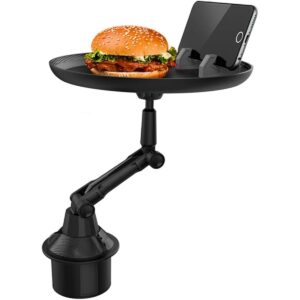 Car Cup Holder Tray Table | Adjustable 360° Swivel | Expandable Car Food Tray with Phone Holder | Stay Organized & Enjoy Meals | Cup Holder Expander & Organizer Accessory car phone holder