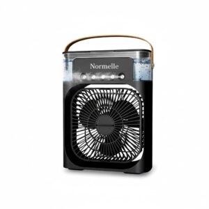 Portable Mini Air Conditioner Fan with Misting & Humidifier Function, Desktop Evaporative Cooling Fan with LED Light, Oscillation, Timer, Adjustable Speeds for Room, Office, Bedroom