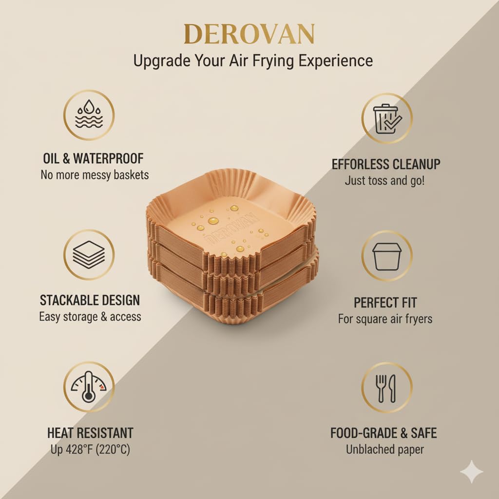 Disposable Air Fryer Baking Paper 20 cm (100 Sheets) – Food-Grade, Unbleached Parchment Paper with 4.5 cm Raised Rim, Oil‑Resistant, Waterproof, Non‑Stick, Eco‑Friendly - Image 6