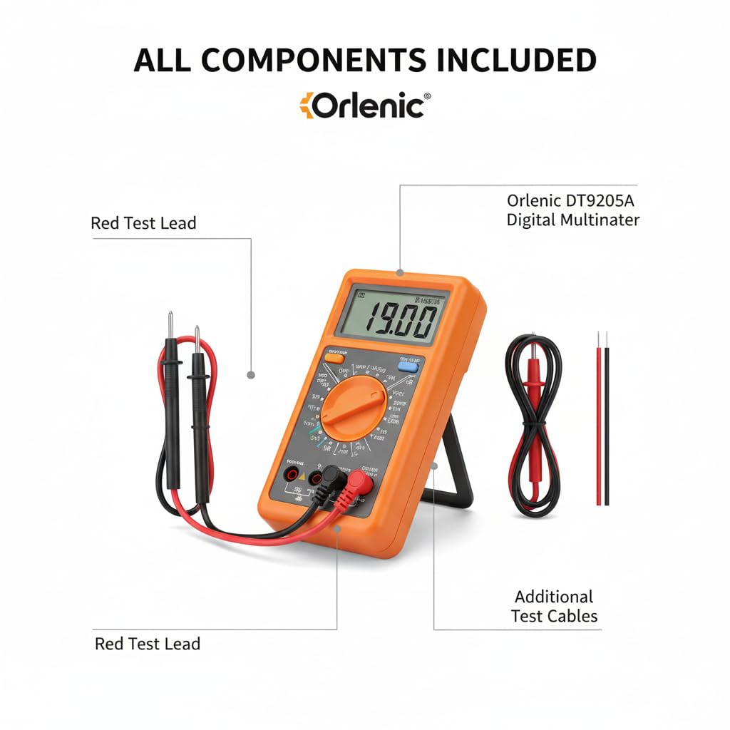 Professional Digital Multimeter Handheld Tester with LCD Display – AC/DC Voltage, Current, Resistance, Capacitance, Frequency Measurement – Auto-Ranging Multimeter for Electrical - Image 5