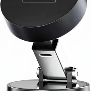 Vacuum Suction Magnetic Car Phone Holder A2 with Foldable Design, Strong Magnetic Grip, 360° Rotation Dashboard Windshield Mount Stand for Smartphones, Compact Lightweight Phone Holder
