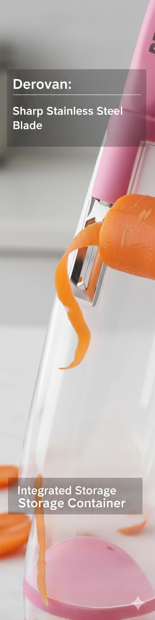 Stainless Steel Vegetable & Fruit Parer with Peel‑Catcher Storage Container – Razor‑Sharp Rust‑Resistant Blade, Ergonomic Non‑Slip Handle, Easy‑Clean Compact Kitchen Tool - Image 2