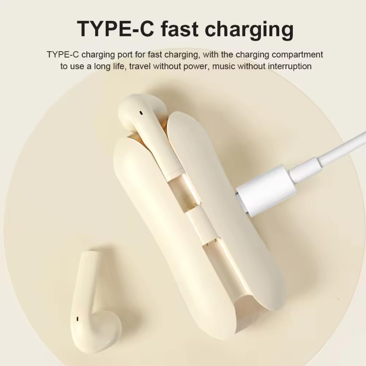 True Wireless Bluetooth Earbuds - Advanced Noise Cancellation Battery, HD Microphone, Bluetooth 5.3, Hi-Fi Stereo Sound Charging, LED Display, Sports Headphones, White - Image 6