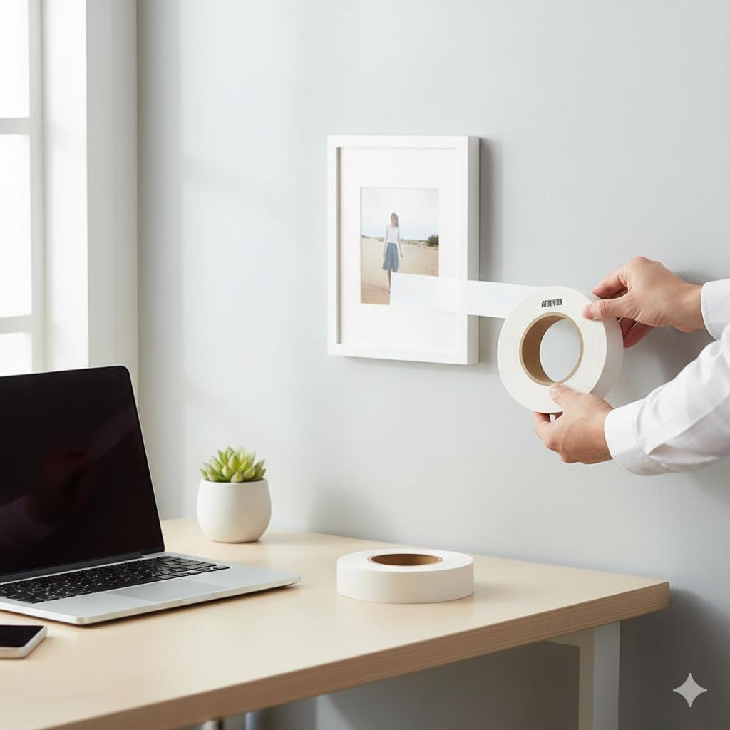 Heavy-Duty Double‑Sided Foam Mounting Tape (Pack of 2) – Strong Adhesive, Holds Up To 900 g (2 lb), Ideal for Walls, Tiles & Wood, 16 mm Width - Image 2