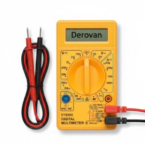 3½‑Digit 2000‑Count Digital Multimeter – LCD Display with Backlight, AC/DC 600 V & 10 A Measurement, Resistance/Continuity/Diode Test – Rugged Auto-Shutoff Float Switch Design