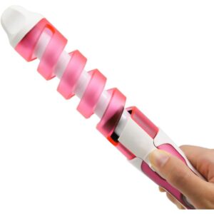 Hair Salon Ceramic Curling Iron, Hair Salon Ceramic Curling Iron, Spiral Curl Design, hair,straightener brush, hair straightener comb, ceramic ultra straight hair straightener, pink