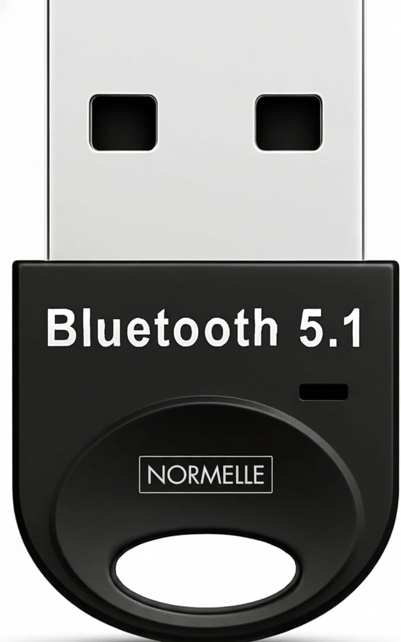 Bluetooth 5.1 USB Adapter for PC Laptop Desktop – Wireless Dongle Plug & Play for Windows 11/10/8.1 – Connects Mouse Keyboard Headset Speaker Printer Controller – Mini Bluetooth Receiver