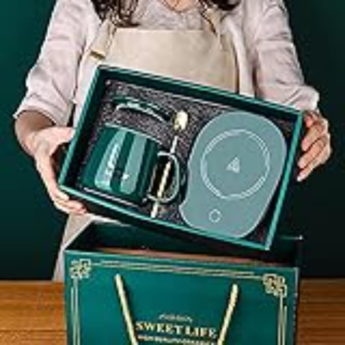 Green Portable Coffee/Tea Warmer - Auto Shut On/Off, Ceramic Cup, Electric Mug Warmer for Office/Home Desk. Set with Lid, Spoon, Heating Pad - Image 2