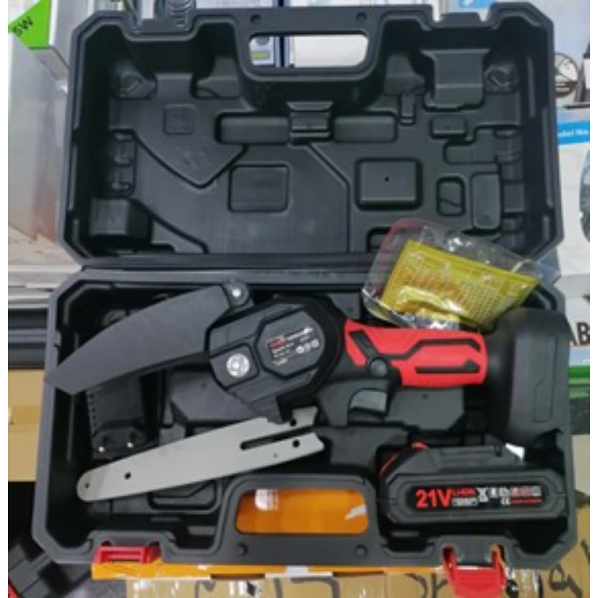 Mini Chainsaw Cordless Electric gardening tools Chainsaw with power tools Portable One-Hand Operated Saw for Tree Branch Trimming, Wood Cutting, Gardening, and Pruning wood cutter machine