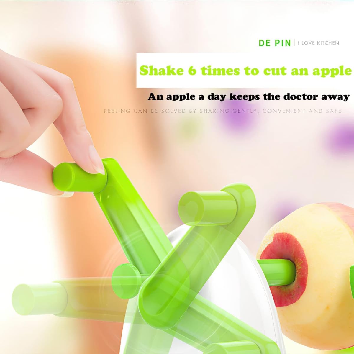 Stainless Steel Blades,Apple Slicer and Corer/Apple Cutter with 8 Blades Efficient Fruit Peeler & Corer Effortless Fruit Preparation, Quick, Safe, and Versatile,Perfect for Apples - Image 5