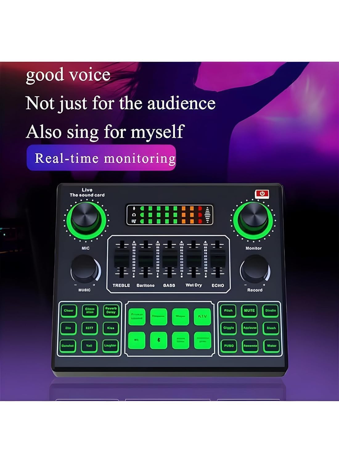 USB Sound Card Voice Changer for Streaming & Podcast – 12 Live Effects, Dual Mic Audio Mixer, Plug & Play Audio Interface for PC, Phone, YouTube, Discord, Zoom, TikTok, Karaoke & Gaming - Image 5