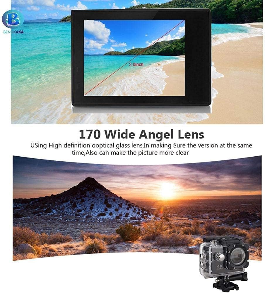 1080P 12MP Sports Action Camera – Full HD 2.0 Inch Waterproof Camera with 30m/98ft Underwater Capability & Mounting Accessories - Image 6