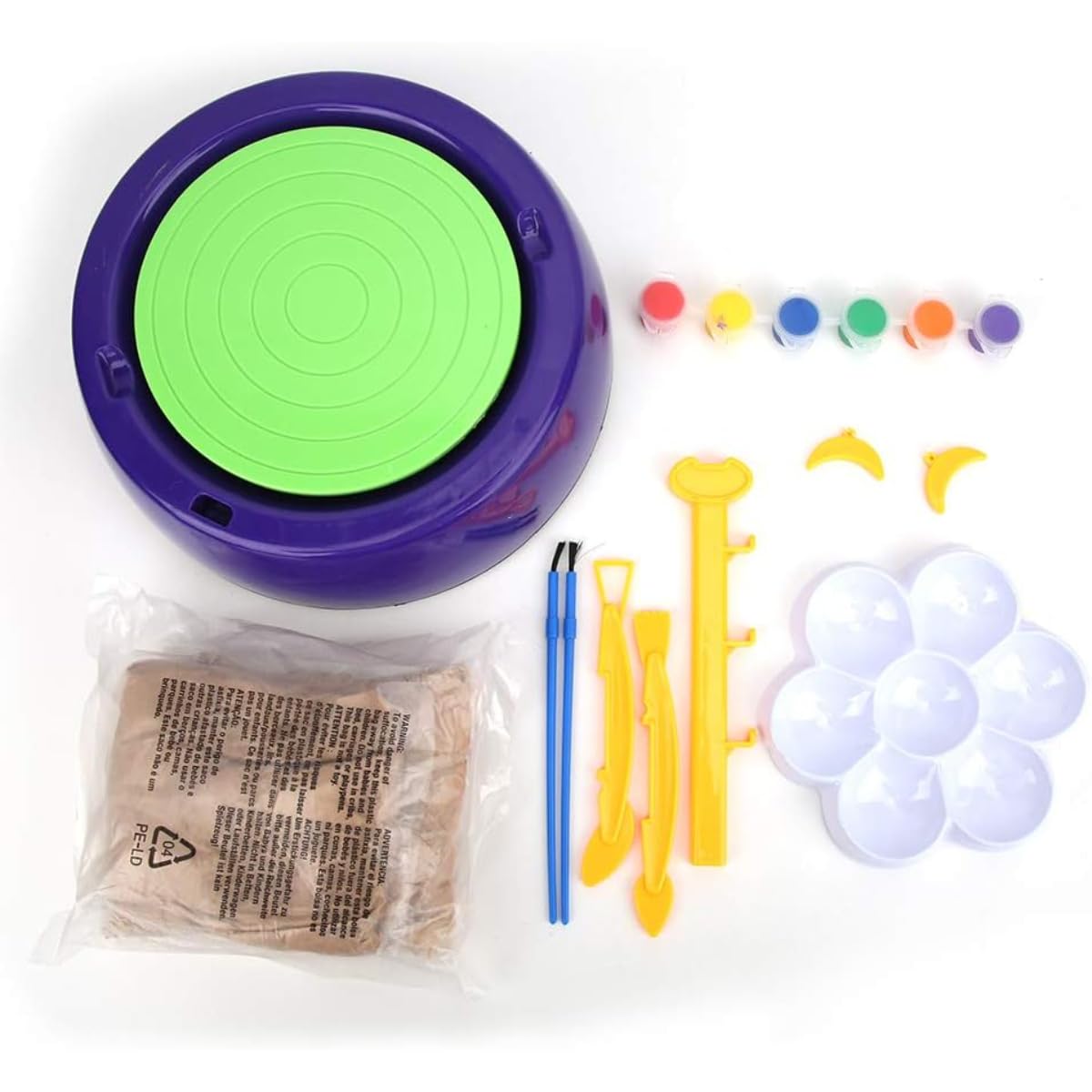 Kids Electric Pottery Wheel Kit, Complete DIY Clay Craft Studio with Air-Dry Clay, Tools, and Mini Pottery Machine, Educational Art Toy for Children, for Ages 5+, Home - Image 4