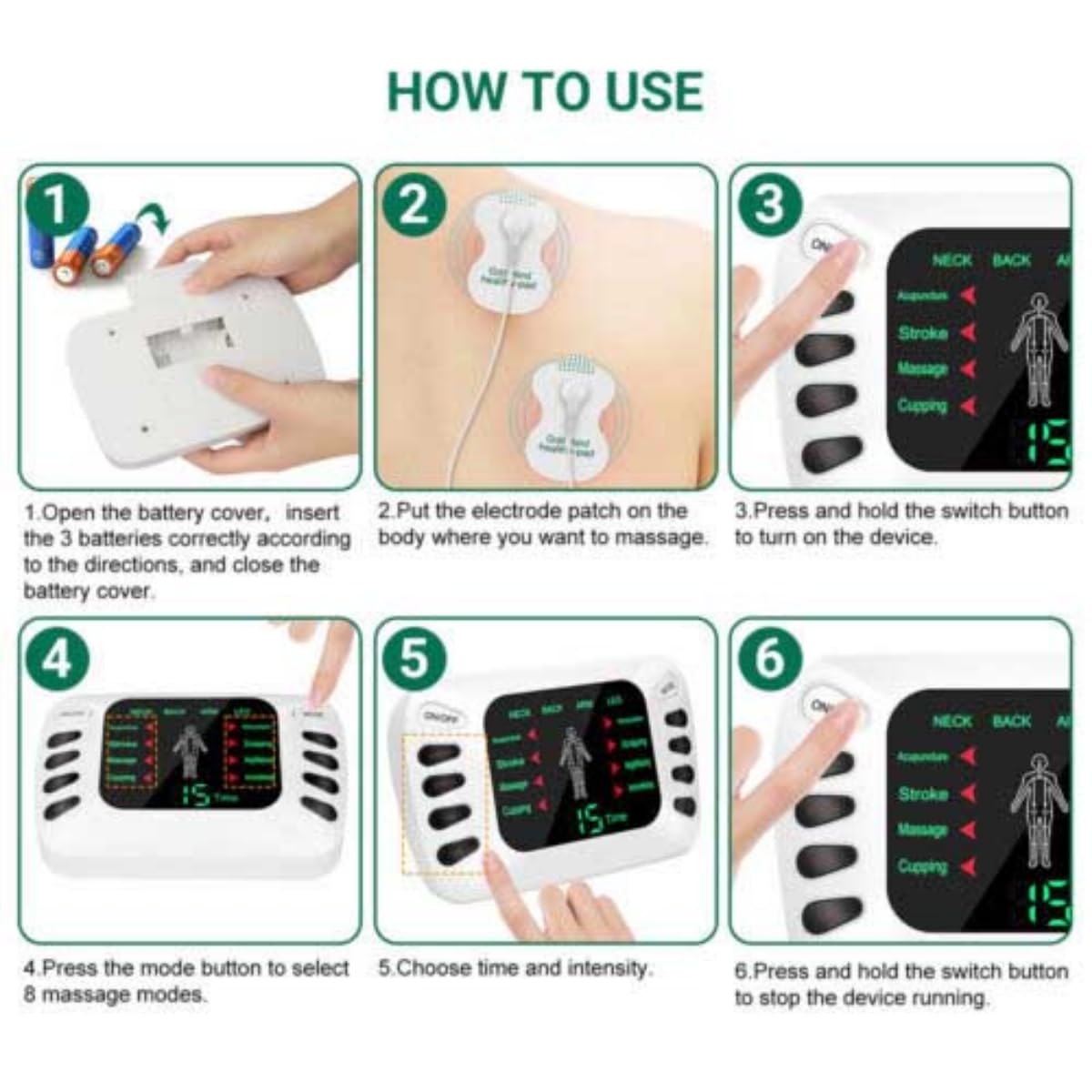 Electronic Pulse Massagers/Muscle Stimulator, Pain Relief Devices, Rechargeable Pulse Massager Guns, Full Body Acupuncture Therapy, Replacement Pads & Accessories - Image 2