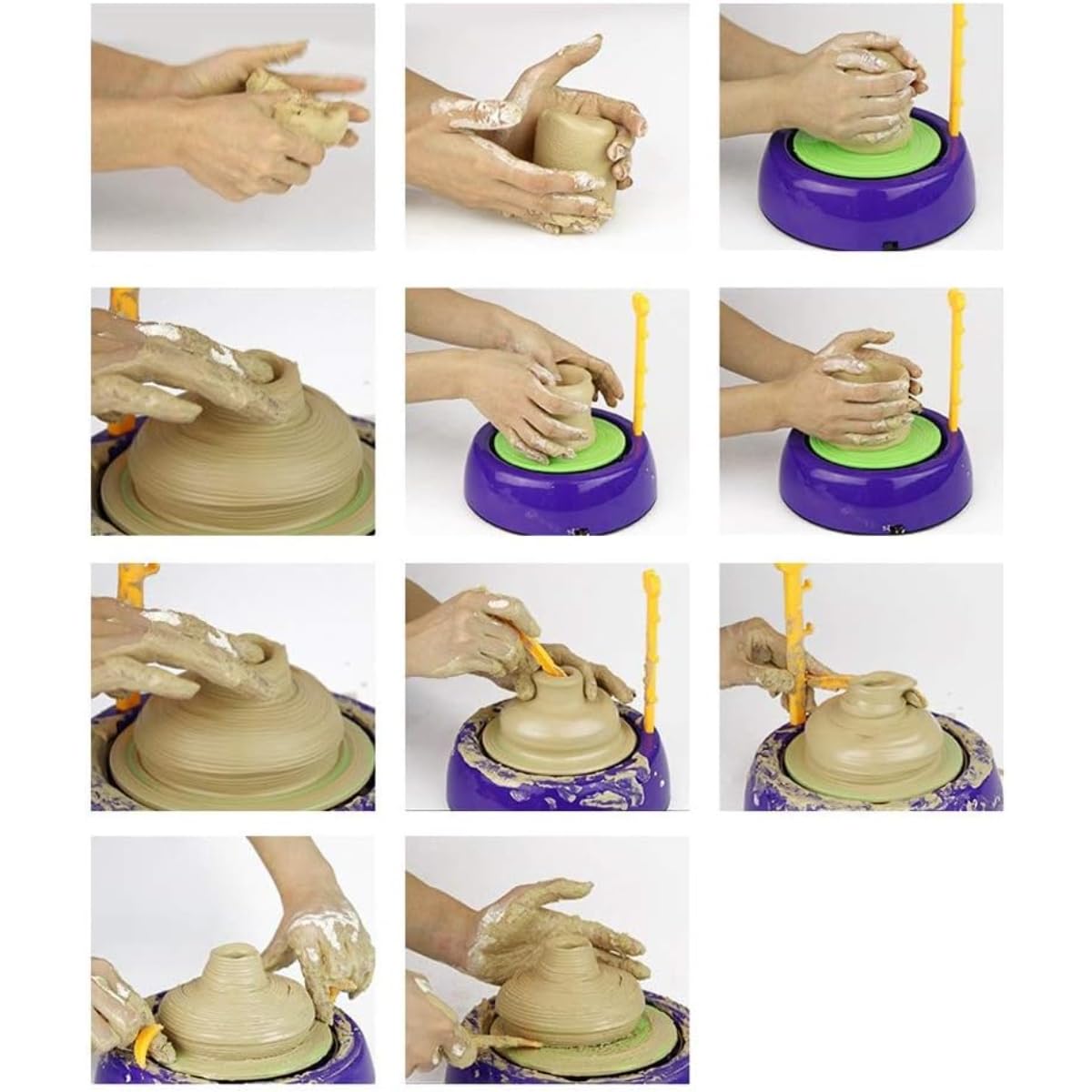 Kids Electric Pottery Wheel Kit, Complete DIY Clay Craft Studio with Air-Dry Clay, Tools, and Mini Pottery Machine, Educational Art Toy for Children, for Ages 5+, Home - Image 3