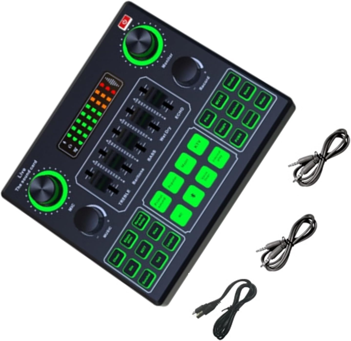 USB Sound Card Voice Changer for Streaming & Podcast – 12 Live Effects, Dual Mic Audio Mixer, Plug & Play Audio Interface for PC, Phone, YouTube, Discord, Zoom, TikTok, Karaoke & Gaming