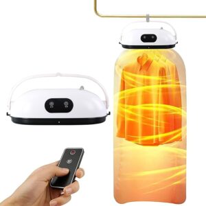 Compact Portable Clothes Dryer with Remote – Foldable Mini Electric Dryer for Travel, Apartments & Home, 600W Quick-Dry, Quiet Operation, Includes Dry Bag – White