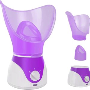 Nano Ionic Face Steamer with Auto Shut-Off – Deep Clean Hydrating Facial Mist Sprayer for Acne, Clogged Pores & Daily Skincare – Travel-Friendly Facial Vaporizer
