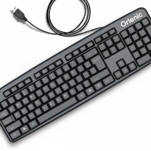 Wired USB Keyboard with Checkered Design and Spill-Resistant Surface | Multimedia Wired Keyboard for Laptop and PC | Durable 80 Million Clicks Button Life | 1.2m Long Cable | Plug and Play