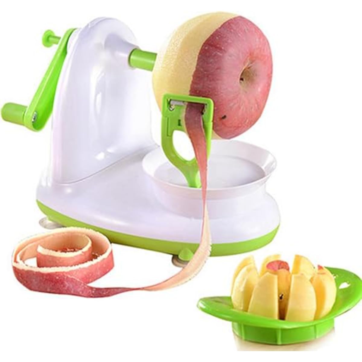 Stainless Steel Blades,Apple Slicer and Corer/Apple Cutter with 8 Blades Efficient Fruit Peeler & Corer Effortless Fruit Preparation, Quick, Safe, and Versatile,Perfect for Apples