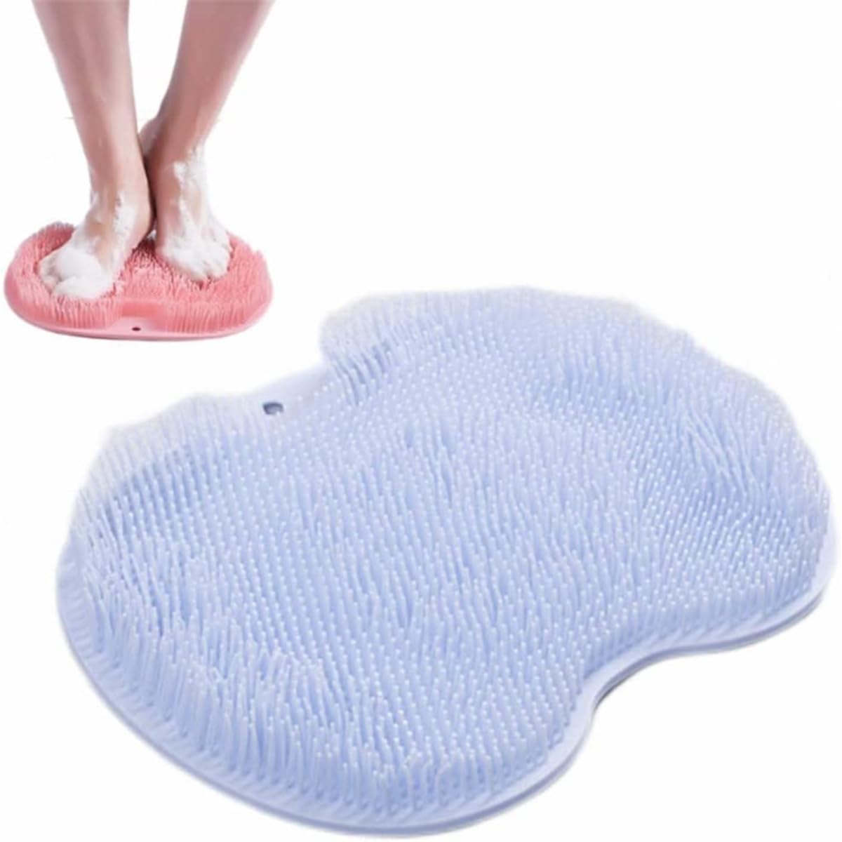 Generic Pink Shower Foot & Back Scrubber Massage Mat, Non-Slip Suction Cups, Improve Circulation & Pain Relief, Silicone, Multifunctional Body Massager, Easy-to-Use Home Spa Tool - Image 6