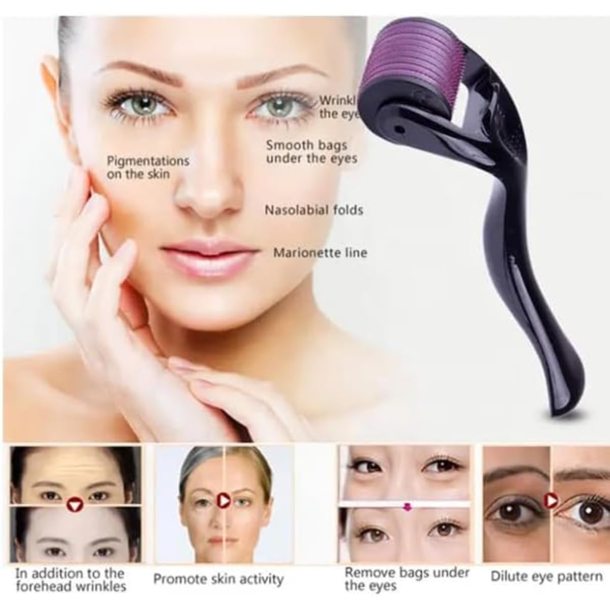 Discover Radiant Skin with 1mm Titanium Micro Needle Derma Roller for Face, Body, Beard, and Hair Growth - Easy-to-Use Skin Rejuvenation Tool for Fine Lines, Wrinkles, Acne Scars, and Stretch Marks, - Image 5