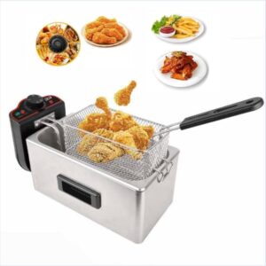 Electric Deep Fryer 3.8L Stainless Steel | Adjustable Temp with Viewing Window | Professional-Grade Fryer for Home, Kitchen & Restaurants | Easy Clean, Compact Design | Perfect for Parties & Events