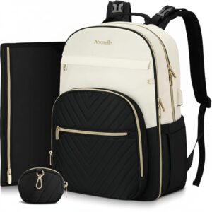 Large Diaper Bag Backpack with Changing Pad, Pacifier Case & Stroller Straps – 27L Baby Travel Backpack with 20 Pockets, Insulated Bottle Holders, Laptop Sleeve, Waterproof Compartments