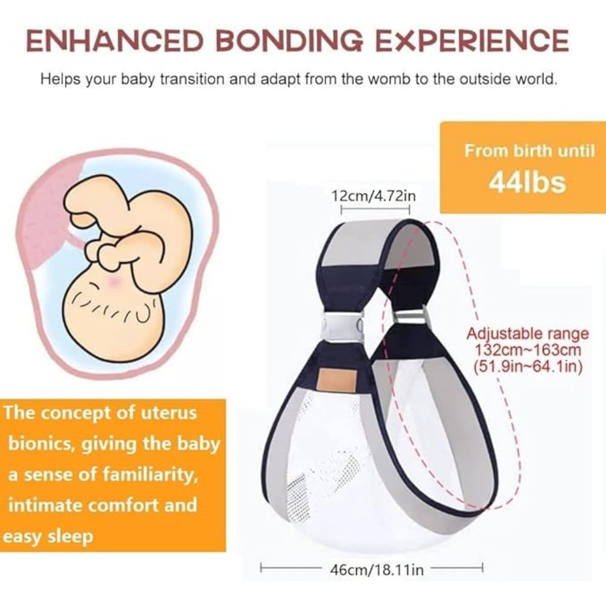 Baby Sling Carrier Newborn to Toddler/Adjustable Lightweight One Shoulder Wrap with Hip Seat | Breathable, Non-Slip Baby Holder Carrier, Soft Infant Sling for Newborns to Toddlers, - Image 5