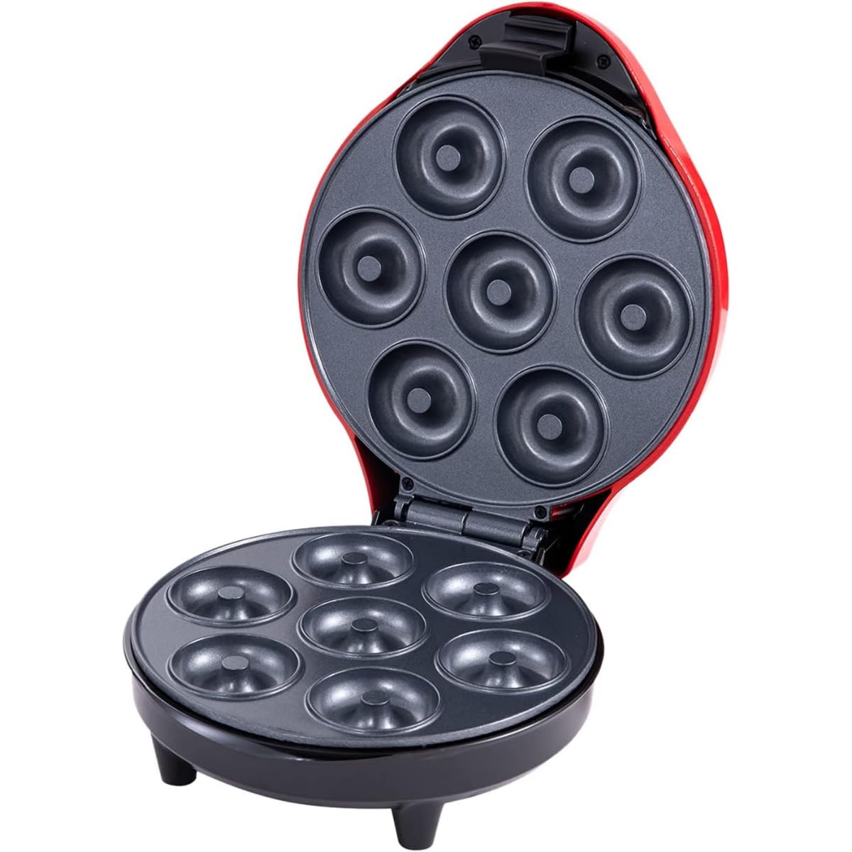 Effortless Mini Doughnut Maker, 7 Doughnuts, Non-Stick Surface, 1200W, DIY Breakfast, Snacks, Desserts, Cake Mix, Brownie Mix, Timer, Auto-Off, Space-Saving, Stylish Design, Family Fun & Easy