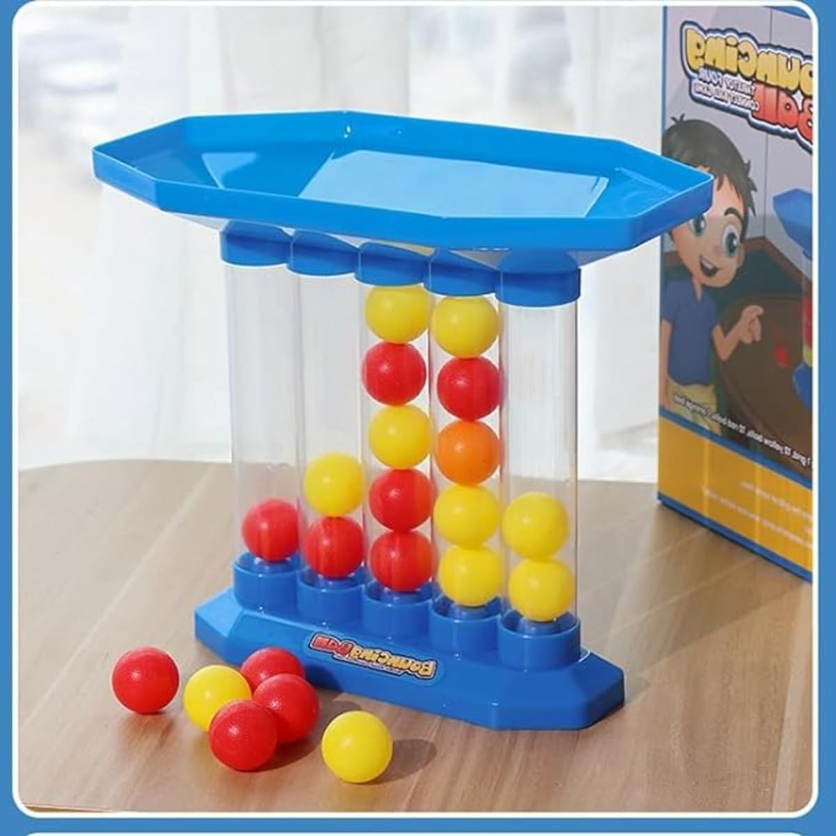 Bounce Ball Game, Tabletop Game, Educational Toy, Connect Ball, 4 in a Row Game, Parent-Child Game, Family Fun, Plastic, Indoor, Outdoor Activity, Family Travel, Classic Tabletop Game - Image 5