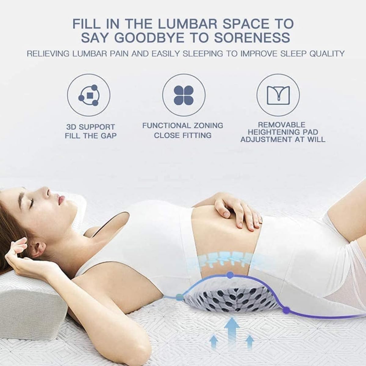 Pillow for Sleeping - Air Mesh Back Pillow for Lower Back & Sciatic Nerve Pain Relief/Ergonomic, Breathable, Washable/Ideal for Side Sleepers, Pregnant Women, Seniors, Drivers - Image 6