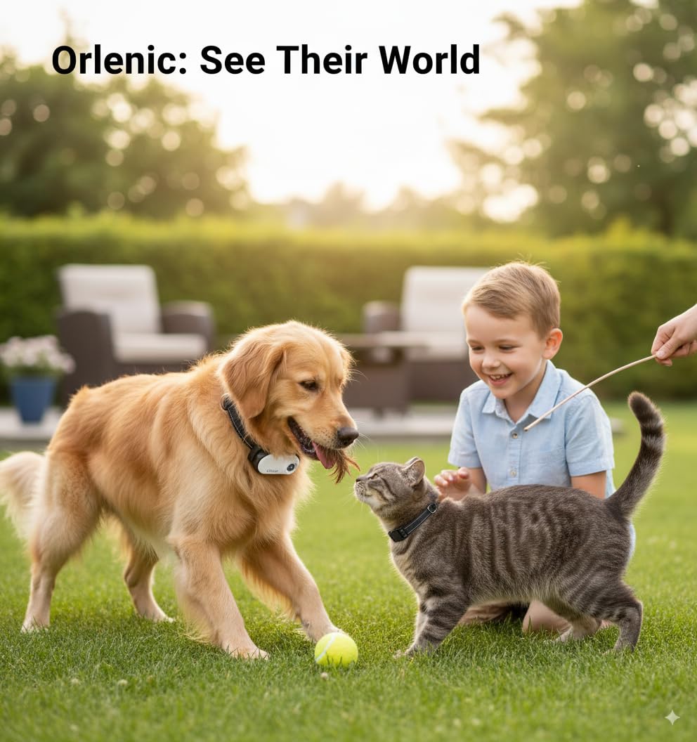 1080P Cat Camera Collar with 120° Wide-Angle Lens, Thumb Camera for Pets and Sports, Video Recording Wearable Cam with Back Clip, Silicone Case, Collar Mount - Image 2