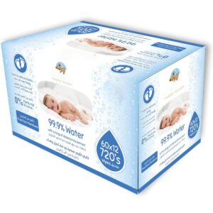 Biodegradable Baby Wipes – 99.9% Pure Water, Unscented & Alcohol-Free – Hypoallergenic Cleansing Wipes for Sensitive Skin – Paraben-Free, Moisturizing Baby Water Wipes for Newborns
