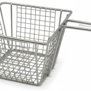 Stainless Steel Fryer Basket – Square Wire Mesh Serving Basket for French Fries, Chips, Snacks & Appetizers – Mini Silver Restaurant-Style Food Presentation