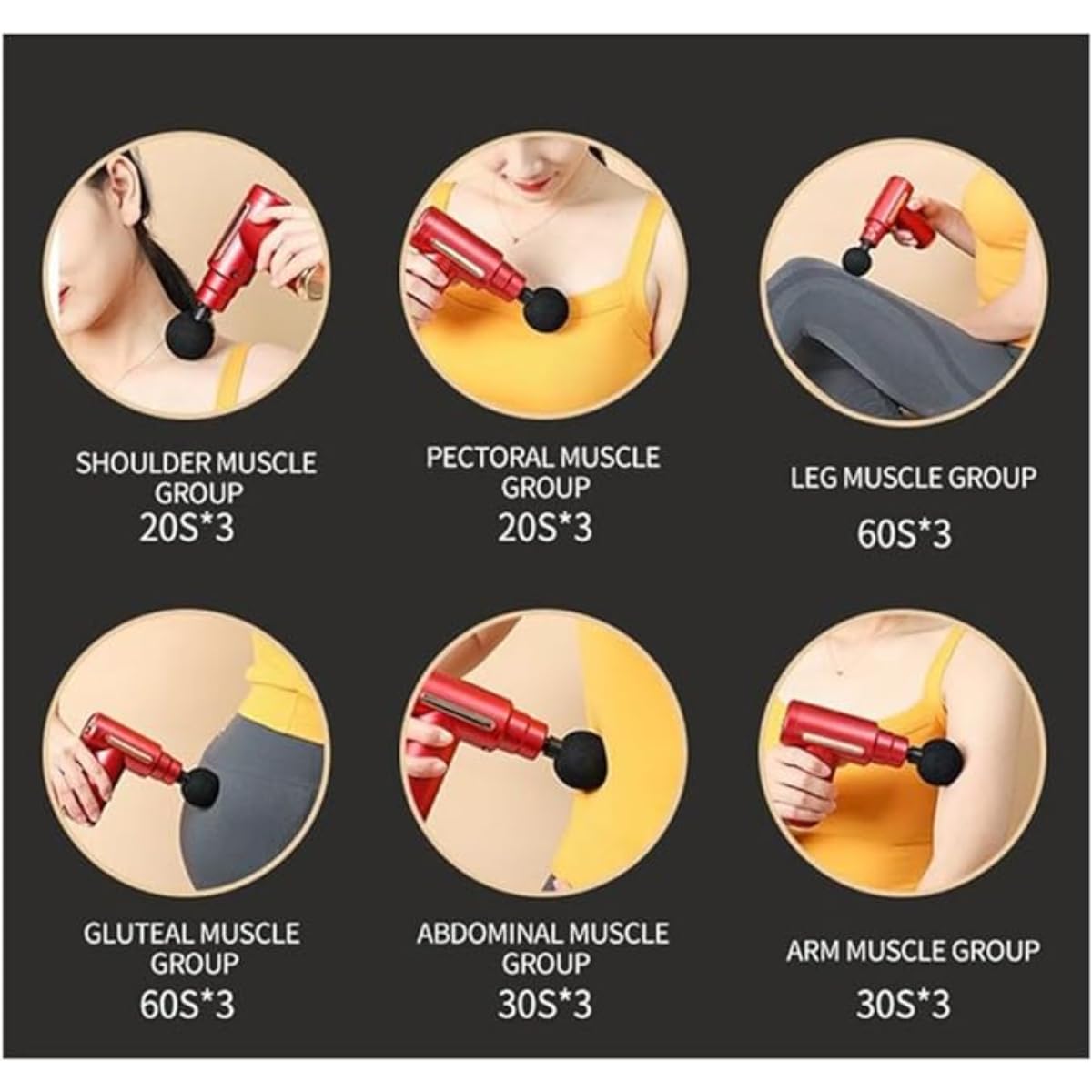 massage gun, Rechargeable massage gun, Muscle pain relief, Portable massage gun, LCD massage gun, Long-lasting battery massager, Lightweight massage gun, Muscle therapy device - Image 2