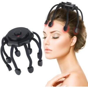 Electric Head Massager 10-Motor Octopus 360° Scalp Massager, Hands-Free Rechargeable Head Scratcher for Hair Growth, Stress & Tension Relief, Deep Sleep, Anxiety & Pain Relief | Portable & Cordless
