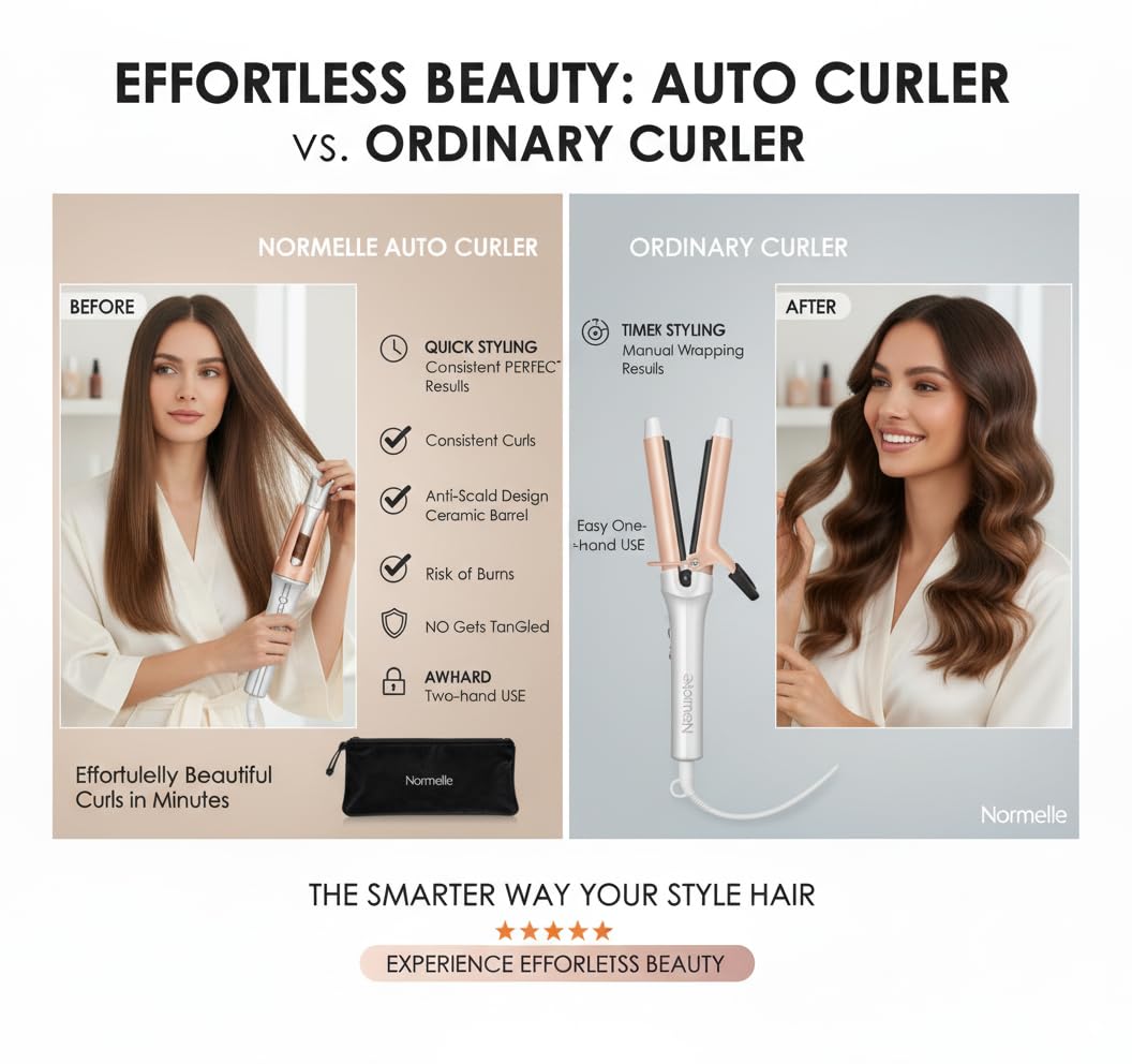 Automatic Curling Iron 1 1/4 Inch Ceramic Hair Curler | Fast Heating Rotating Wand with 3 Temperature Settings, Anti-Scald, Anti-Tangle, 2-Way Rotation, Auto Shut-Off - Image 4