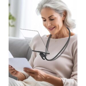 Neck Hanging Magnifying Glass with LED Light/Full Page Magnifier for Reading, Crafting, & Aging Eyes