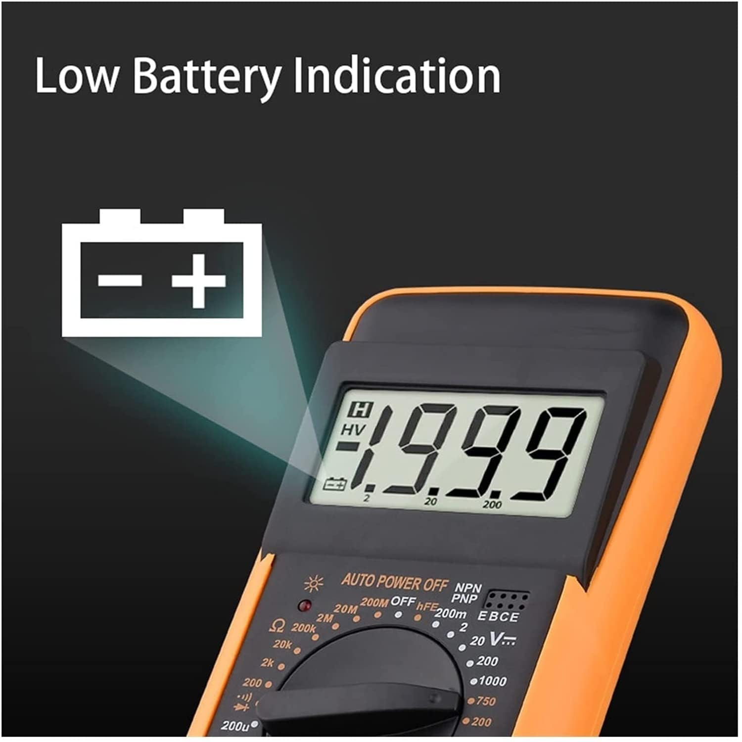 Reliable AC/DC voltmeter with resistance, frequency & capacitance testing — rugged build with bright screen for lab, home, or car repairs. - Image 2