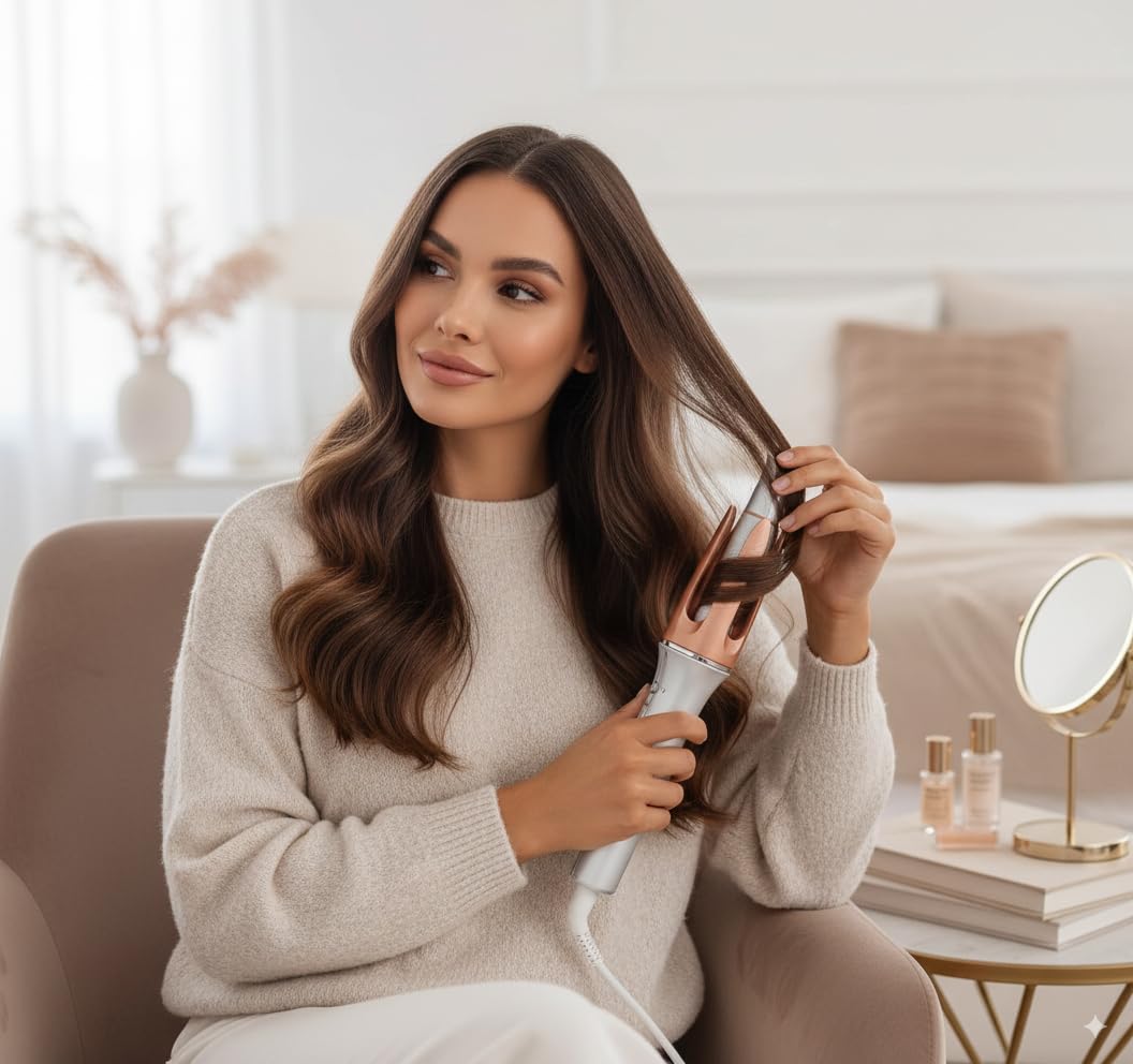 Automatic Curling Iron 1 1/4 Inch Ceramic Hair Curler | Fast Heating Rotating Wand with 3 Temperature Settings, Anti-Scald, Anti-Tangle, 2-Way Rotation, Auto Shut-Off - Image 2