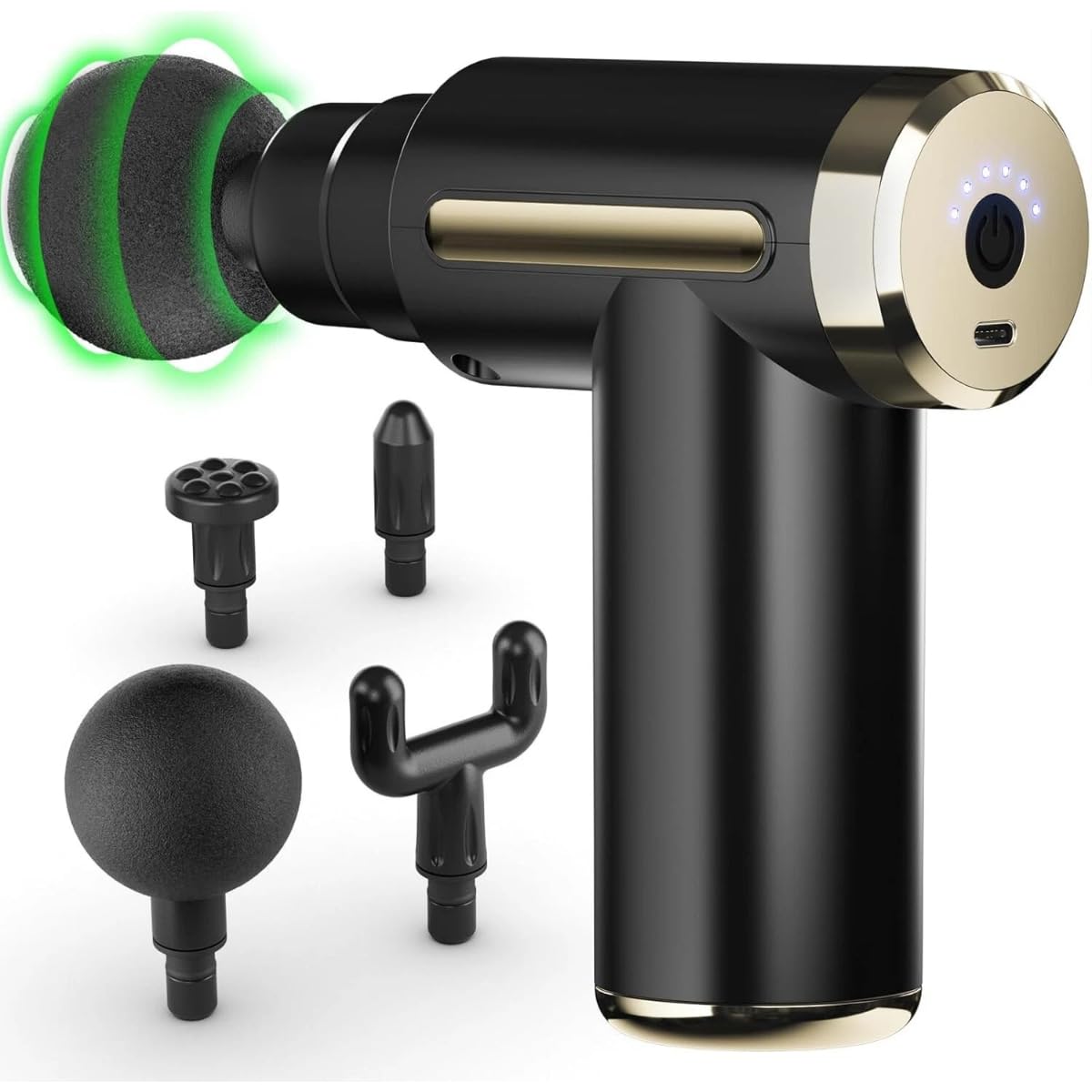 Handheld Massage Gun Deep Tissue – 6 Adjustable Speeds, 4 Massage Heads, Cordless & Rechargeable, Relieves Pain & Muscle Tension, Perfect for Athletes & Daily Recovery – Compact, Quiet & Powerful