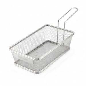 Stainless Steel Deep Fry Basket – Heavy-Duty Mesh Fryer & Serving Basket for French Fries, Onion Rings, Snacks – Ideal for Home, Cafés & Restaurants