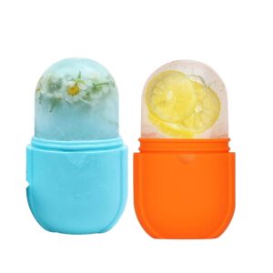 Facial Ice Roller – Reusable Silicone Ice Cube Roller for Face & Eyes, Gua Sha Design, Reduces Puffiness & Calms Skin