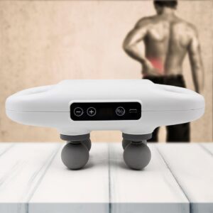 4-Head Deep Tissue Massage Gun, 20 Modes, Timing Control, Near-Infrared LED, Quiet Operation, Rechargeable, for Back, Neck & Leg Pain Relief