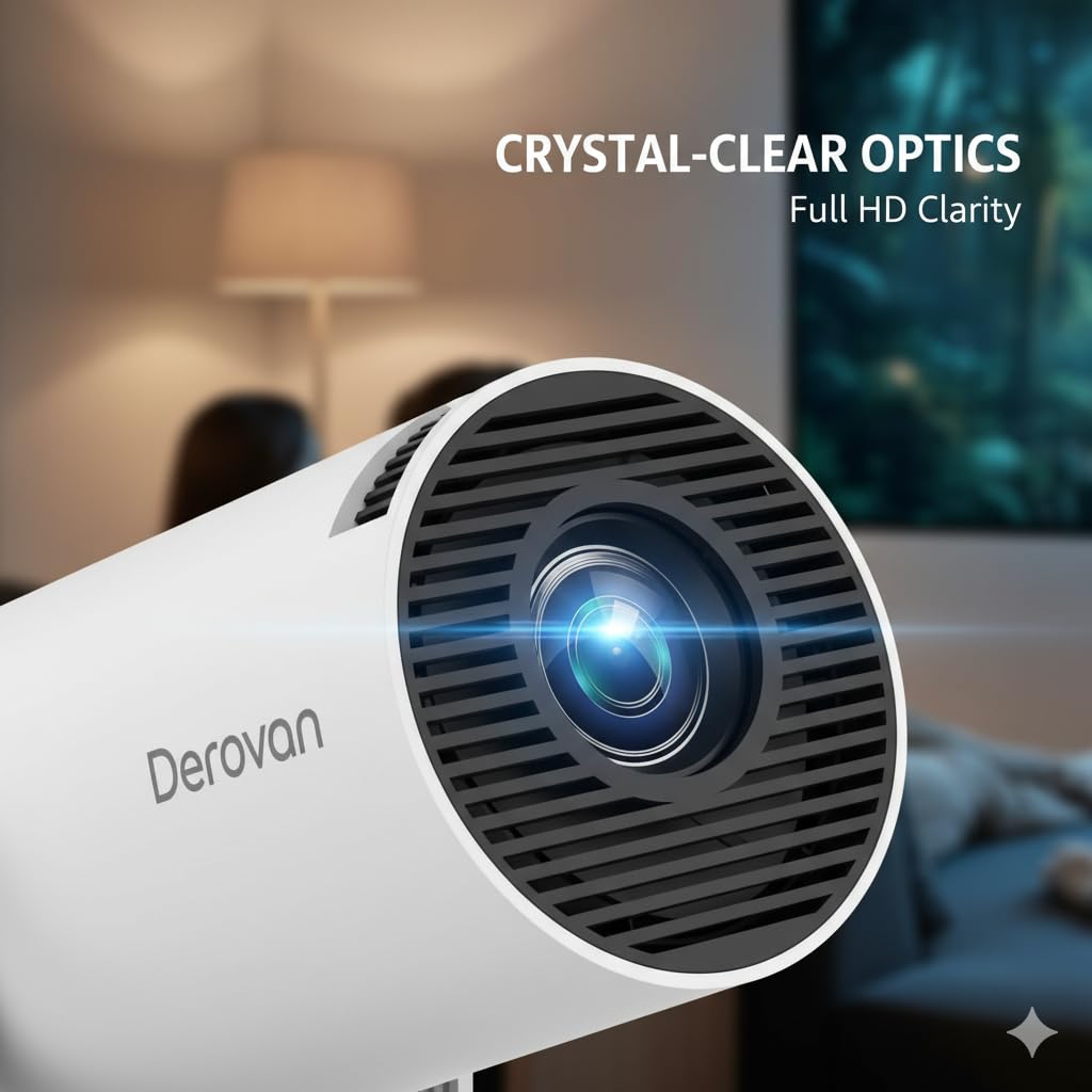 HY300 Pro Smart Mini Projector with WiFi 6 & Bluetooth 5.0 | Android 11.0 Portable Home Theater Projector with Auto Keystone, 130” Max Screen, 720P Native, 4K Supported, Built-in Speaker, 180° - Image 2